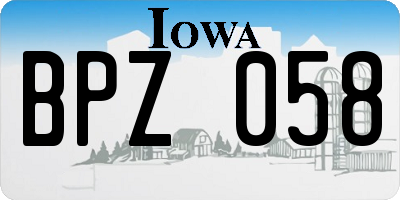 IA license plate BPZ058