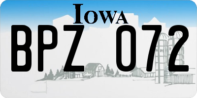 IA license plate BPZ072