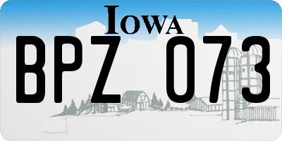 IA license plate BPZ073