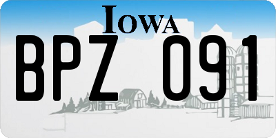 IA license plate BPZ091