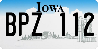IA license plate BPZ112