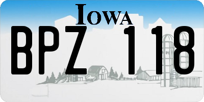 IA license plate BPZ118