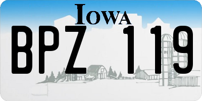 IA license plate BPZ119
