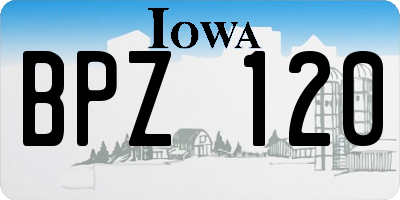 IA license plate BPZ120