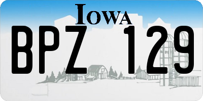 IA license plate BPZ129