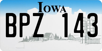 IA license plate BPZ143