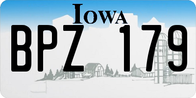 IA license plate BPZ179