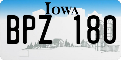 IA license plate BPZ180