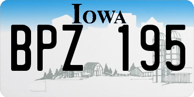 IA license plate BPZ195