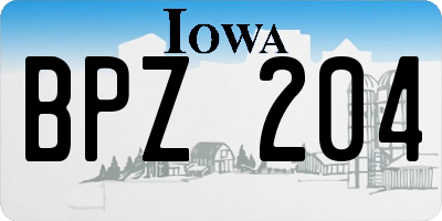 IA license plate BPZ204