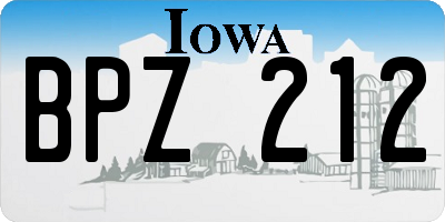IA license plate BPZ212