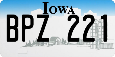 IA license plate BPZ221