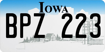 IA license plate BPZ223