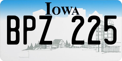IA license plate BPZ225
