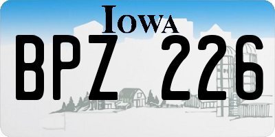 IA license plate BPZ226