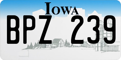 IA license plate BPZ239