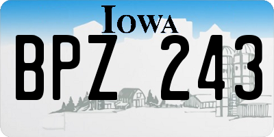 IA license plate BPZ243