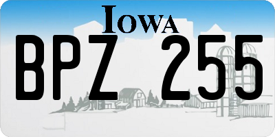 IA license plate BPZ255