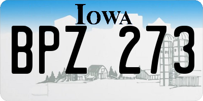 IA license plate BPZ273