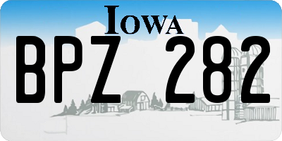 IA license plate BPZ282