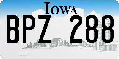 IA license plate BPZ288