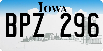 IA license plate BPZ296