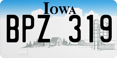 IA license plate BPZ319