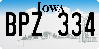IA license plate BPZ334