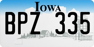 IA license plate BPZ335
