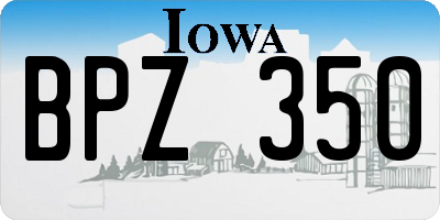 IA license plate BPZ350