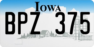 IA license plate BPZ375