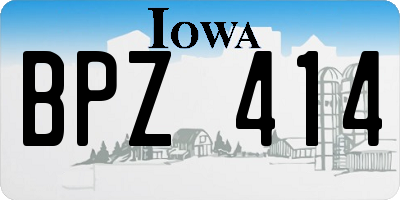 IA license plate BPZ414