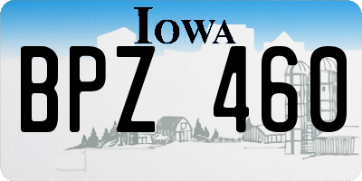 IA license plate BPZ460