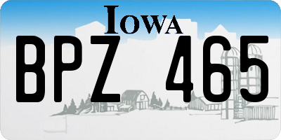 IA license plate BPZ465