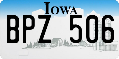 IA license plate BPZ506
