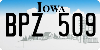 IA license plate BPZ509