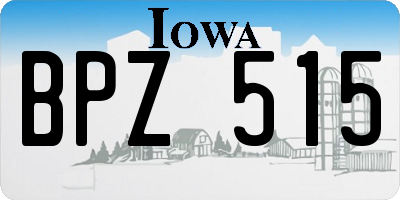 IA license plate BPZ515