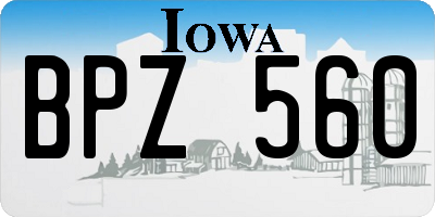 IA license plate BPZ560