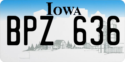 IA license plate BPZ636