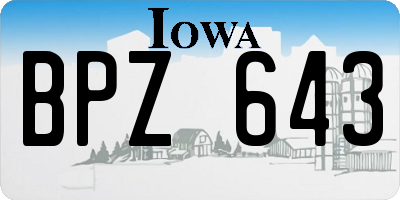 IA license plate BPZ643
