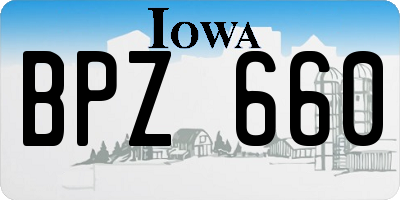IA license plate BPZ660