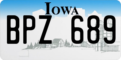 IA license plate BPZ689