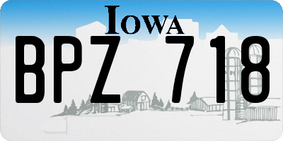 IA license plate BPZ718