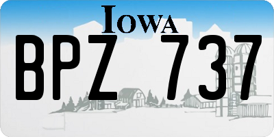 IA license plate BPZ737