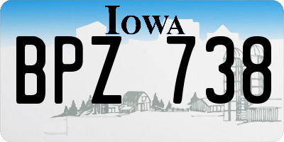 IA license plate BPZ738