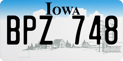 IA license plate BPZ748