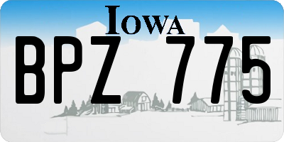 IA license plate BPZ775