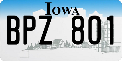 IA license plate BPZ801