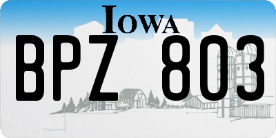 IA license plate BPZ803