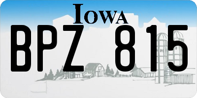 IA license plate BPZ815